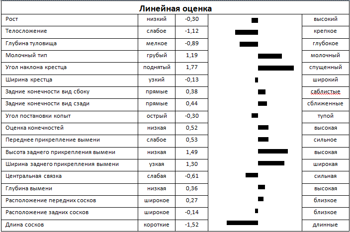 Линейная оценка быка ШОТ 2918 ET