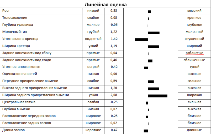 Линейная оценка быка ЛАЙК 13