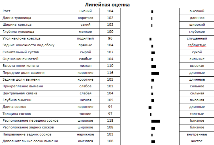 Линейная оценка быка ВЕТТЛ 74343